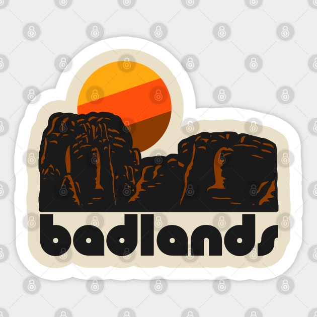 Retro Badlands ))(( Tourist Souvenir National Park Design Sticker by darklordpug